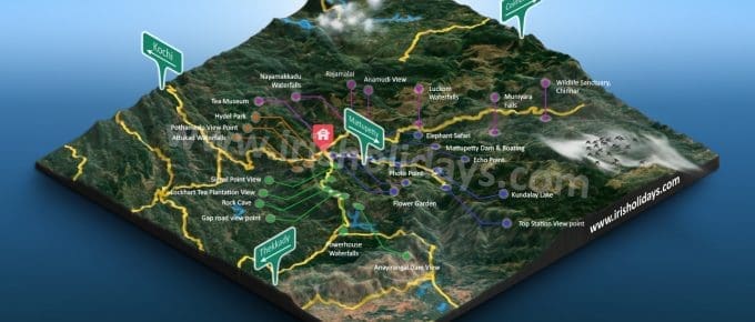 Munnar Tourist Map