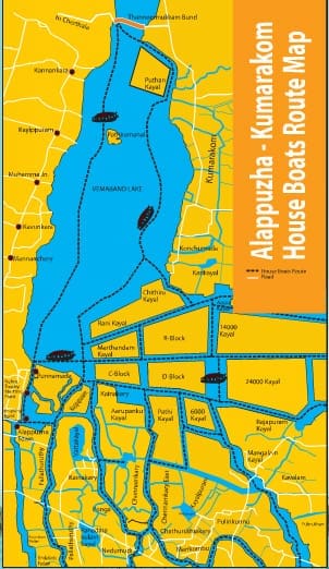 kerala backwaters map
