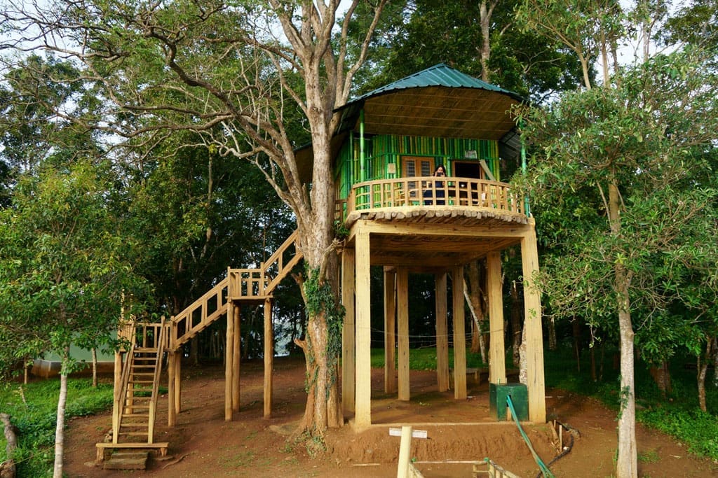 The Treetop Hut stay on peruvari island in Parambikulam