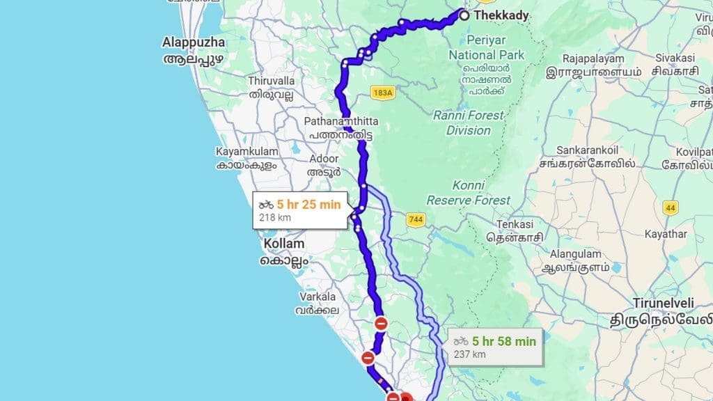 thekkady-to-kovalam